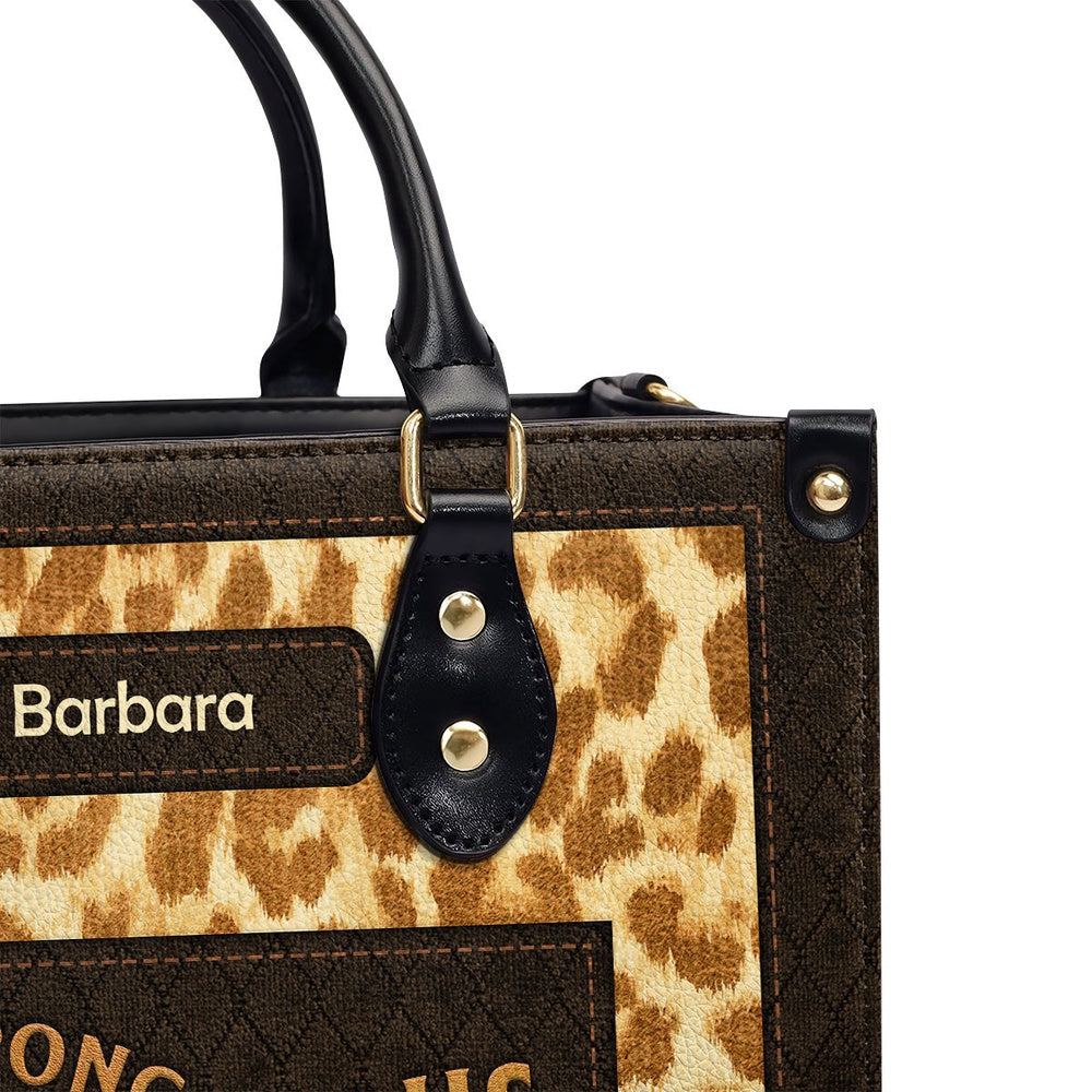 Personalized Christian Leather Bag, Christian Gift For Women's Ministry Be Strong And Courageous Joshua 19 Leather Handbag, Faith Handbag