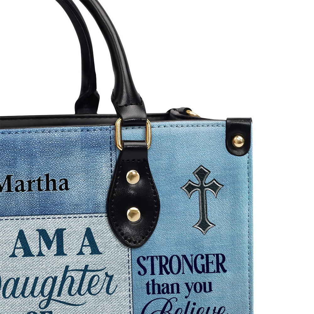 Personalized Christian Leather Bag, Daughter Of God Leather Handbag, Faith Handbag