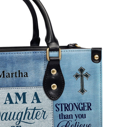 Personalized Christian Leather Bag, Daughter Of God Leather Handbag, Faith Handbag
