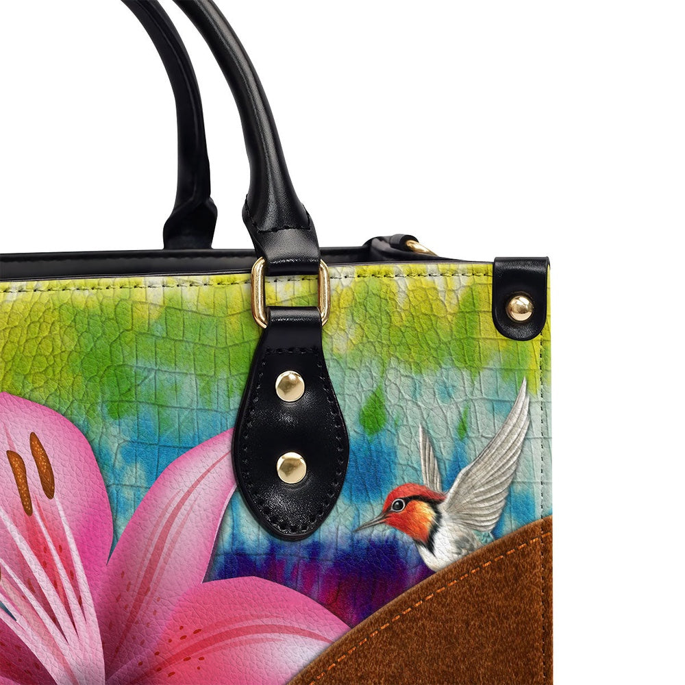Personalized Christian Leather Bag, Faith Over Fear - Awesome Personalized Lily Leather Handbag, Faith Handbag