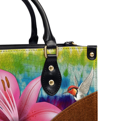 Personalized Christian Leather Bag, Faith Over Fear - Awesome Personalized Lily Leather Handbag, Faith Handbag