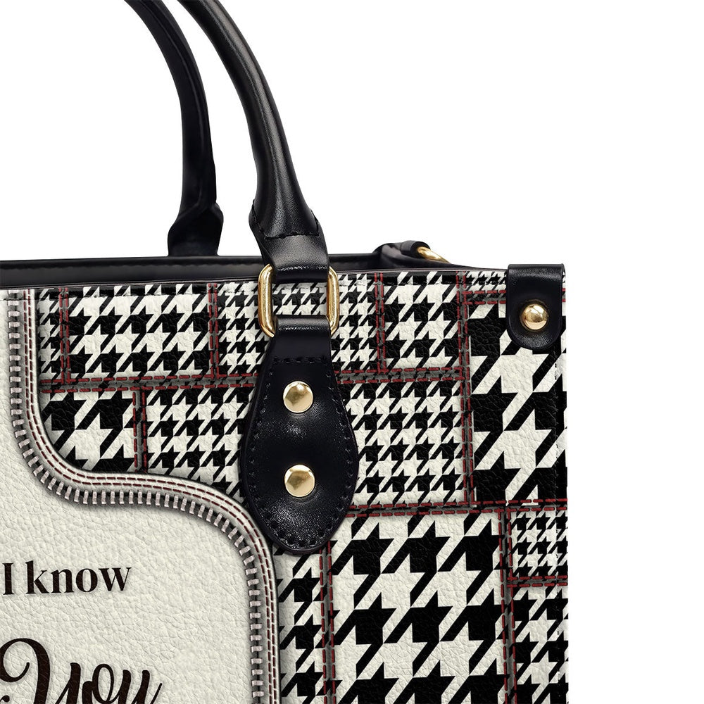 Personalized Christian Leather Bag, For I Know The Plans I Have For You Jeremiah 2911 Leather Handbag, Faith Handbag