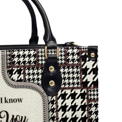 Personalized Christian Leather Bag, For I Know The Plans I Have For You Jeremiah 2911 Leather Handbag, Faith Handbag