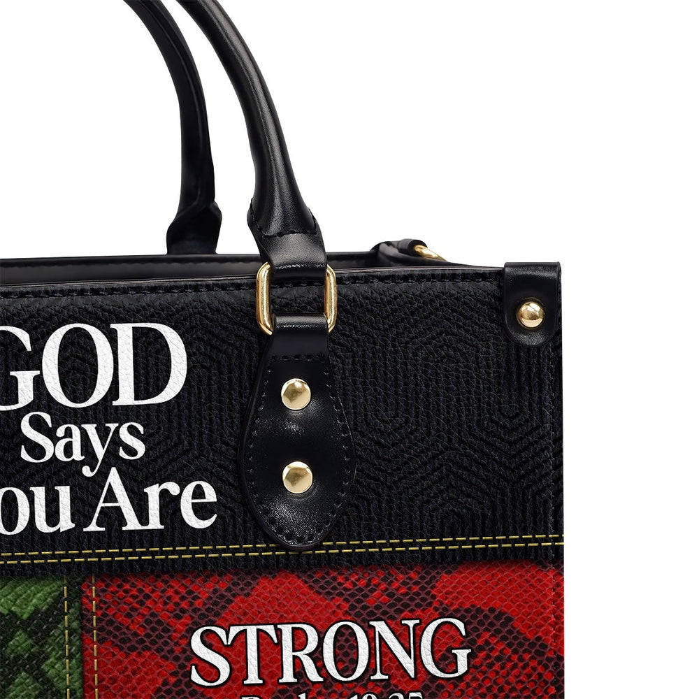 Personalized Christian Leather Bag, Gift For Her God Says I Am Leather Handbag, Faith Handbag