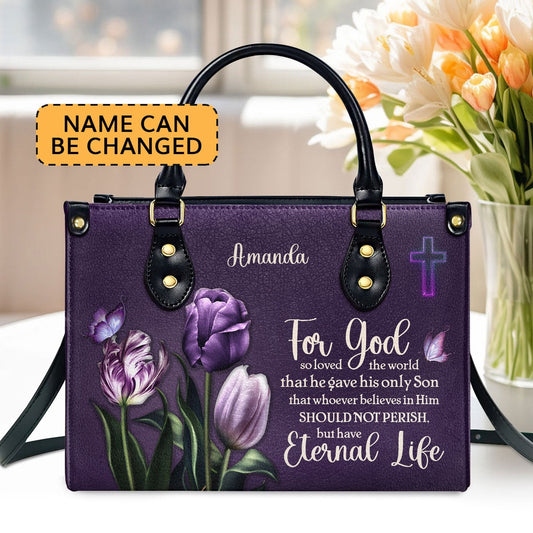 Personalized Christian Leather Bag, Gift For Women's Ministry Leather Handbag, Faith Handbag
