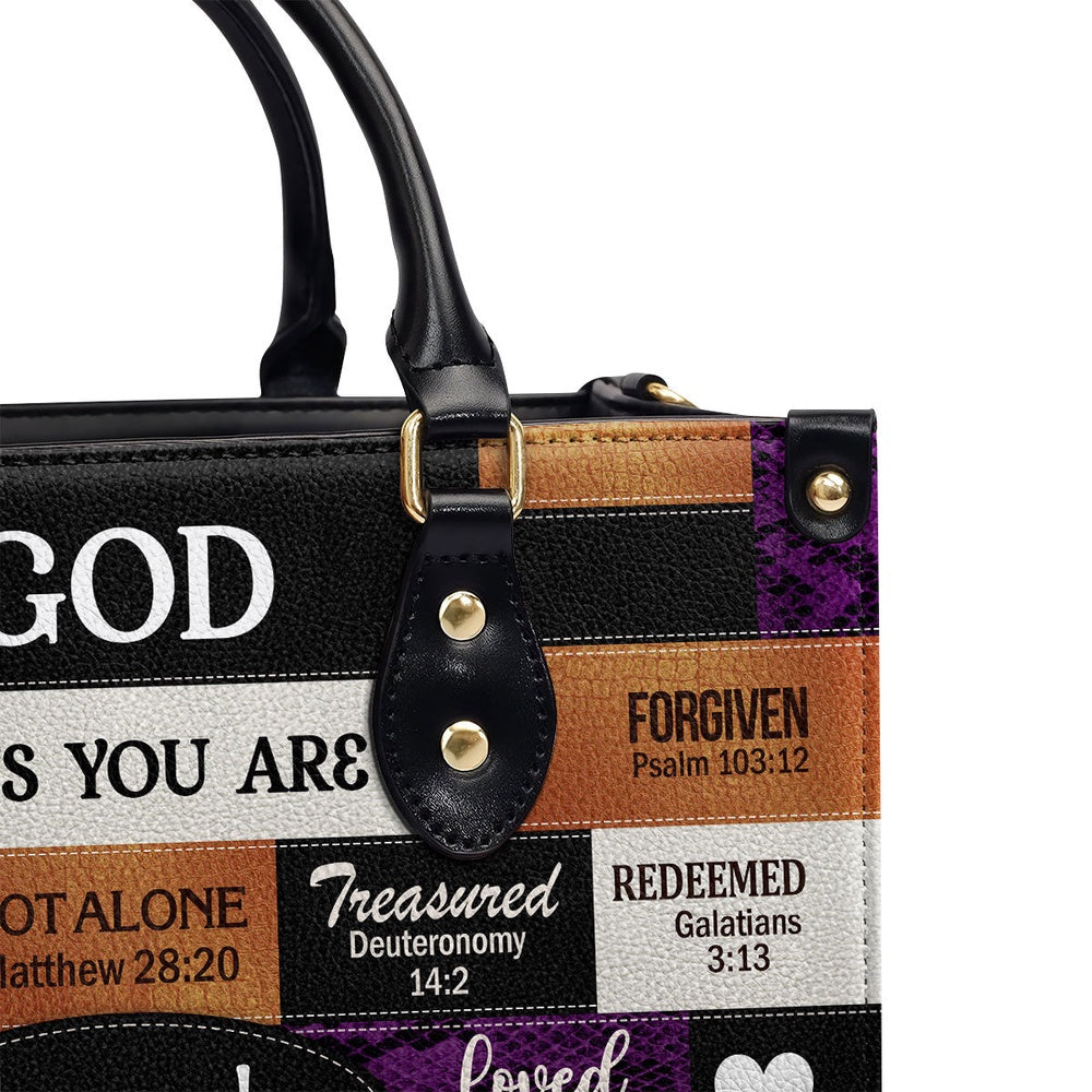Personalized Christian Leather Bag, God Says I Am Chosen Leather Handbag, Faith Handbag