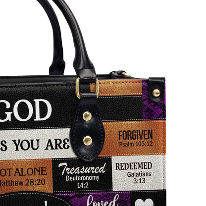 Personalized Christian Leather Bag, God Says I Am Chosen Leather Handbag, Faith Handbag