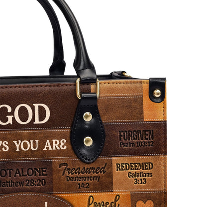 Personalized Christian Leather Bag, God Says I Am Leather Handbag Gift For Her, Faith Handbag