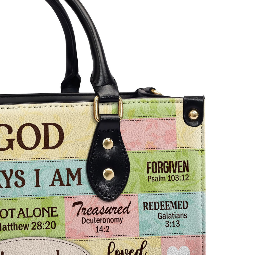 Personalized Christian Leather Bag, God Says I Am Leather Handbag, Gift For Her, Faith Handbag