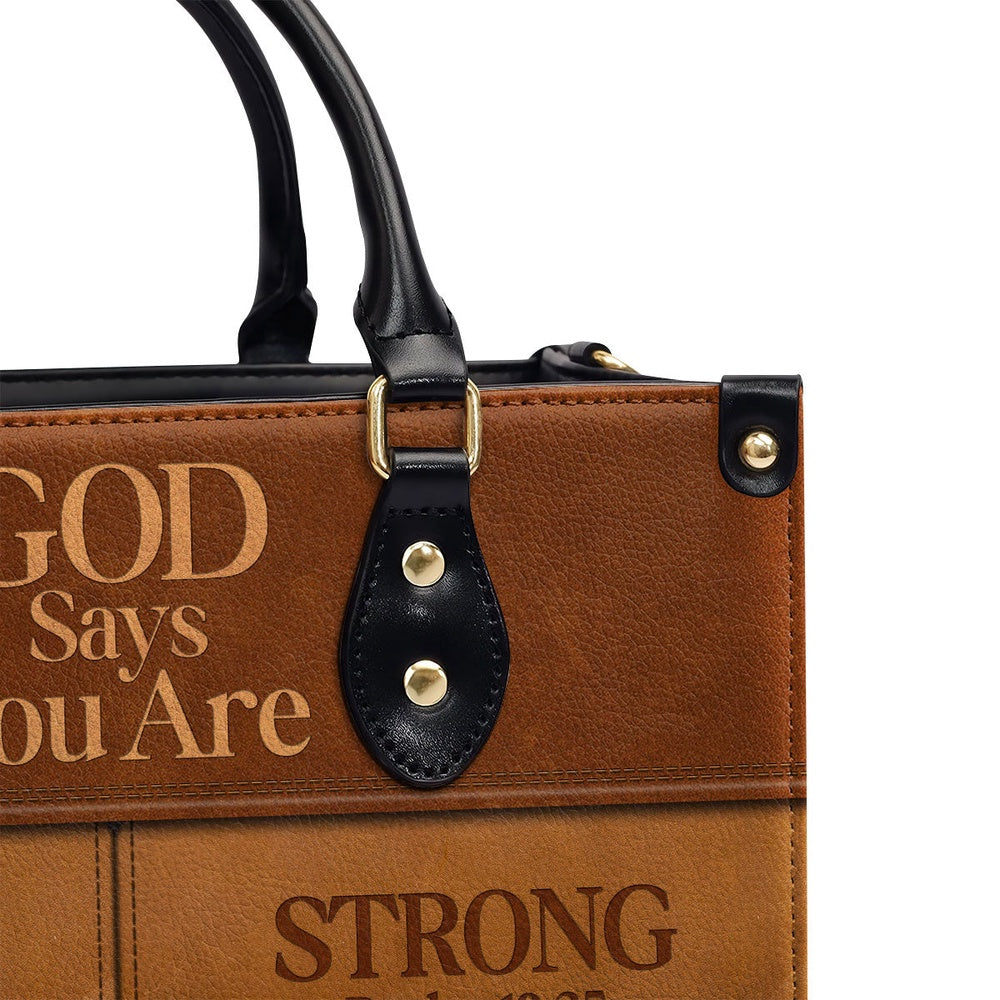 Personalized Christian Leather Bag, God Says I Am Personalized Leather Handbag, Faith Handbag