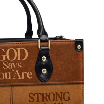 Personalized Christian Leather Bag, God Says I Am Personalized Leather Handbag, Faith Handbag