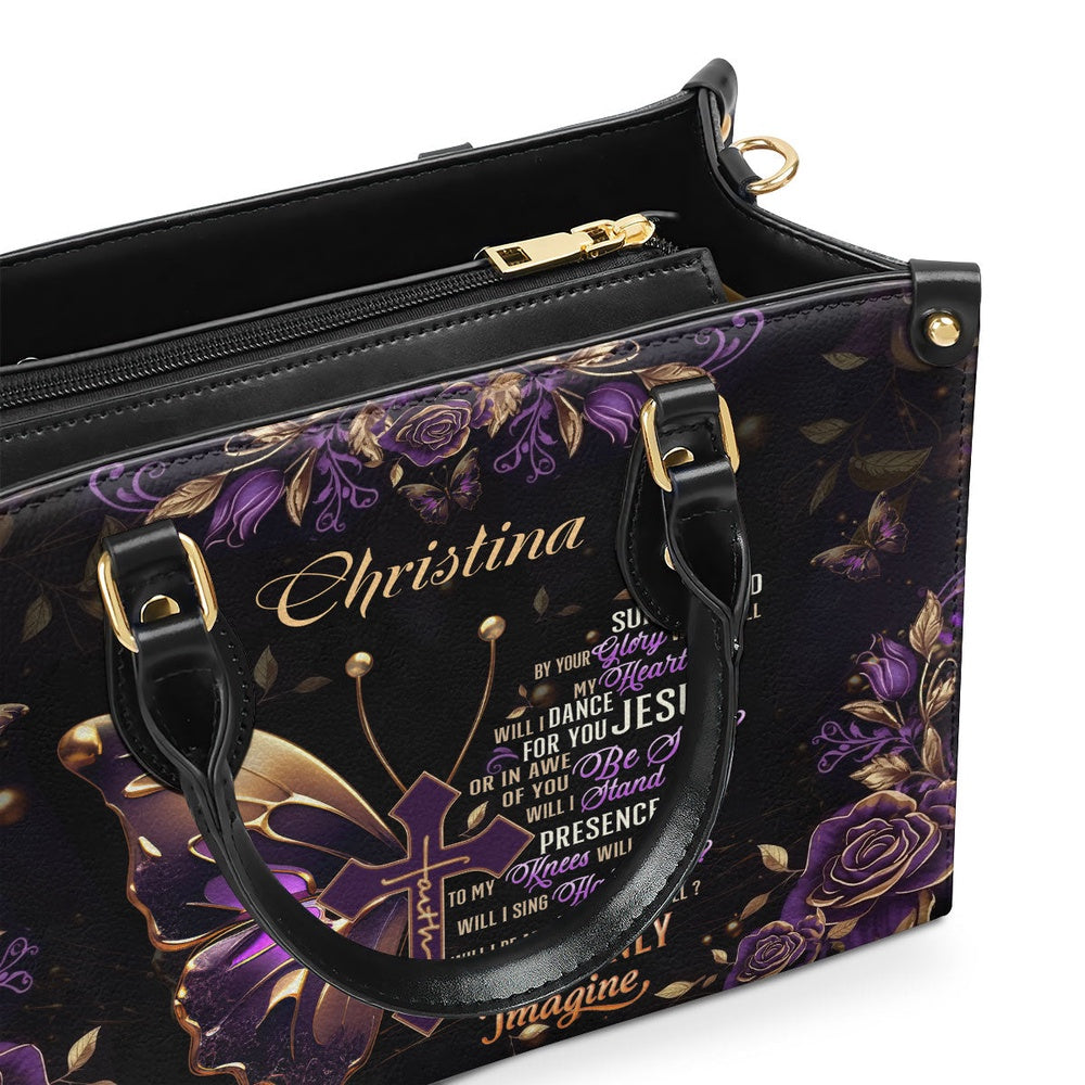 Personalized Christian Leather Bag, I Can Only Imagine Leather Handbag, Gift For Her, Faith Handbag