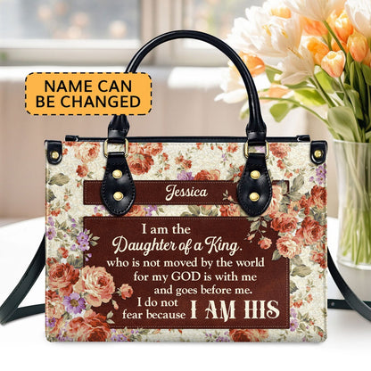 Personalized Christian Leather Bag, I Do Not Fear, For I Am His Leather Handbag  Christian Gifts For Women, Faith Handbag