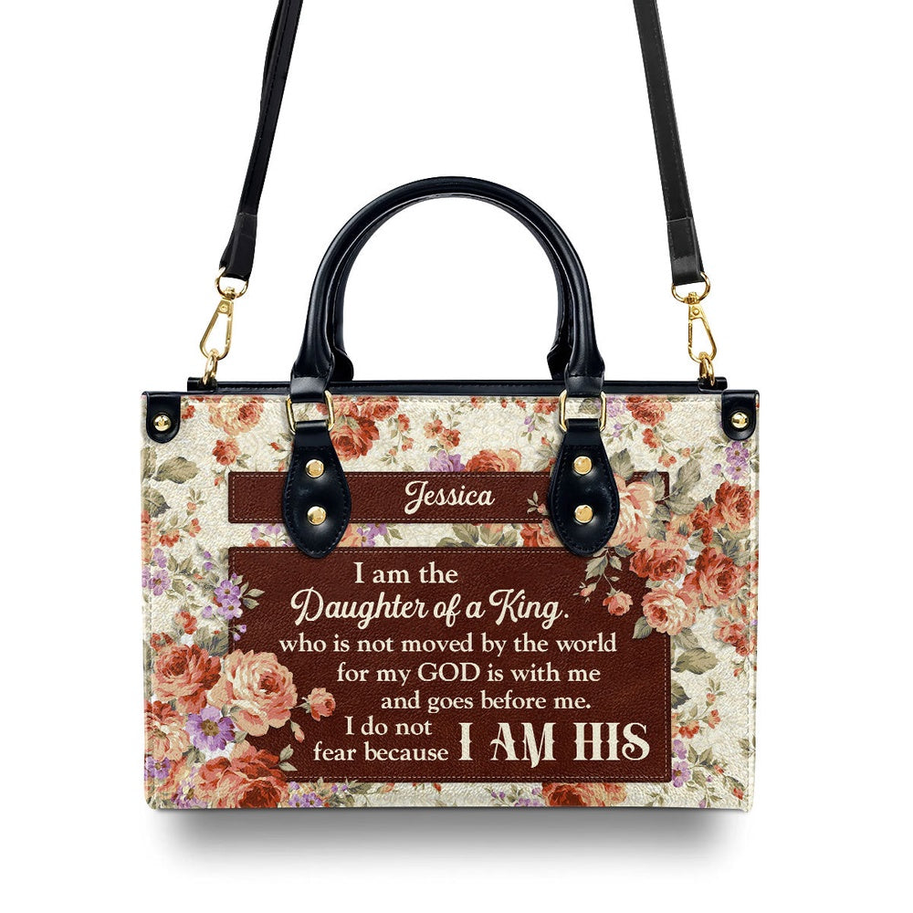 Personalized Christian Leather Bag, I Do Not Fear, For I Am His Leather Handbag  Christian Gifts For Women, Faith Handbag