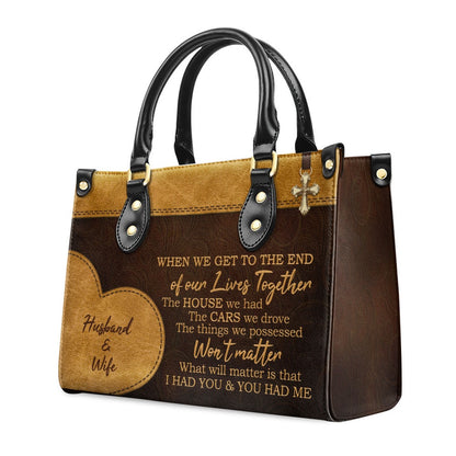 Personalized Christian Leather Bag, I Had You And You Had Me - Lovely Personalized Leather Handbag, Faith Handbag
