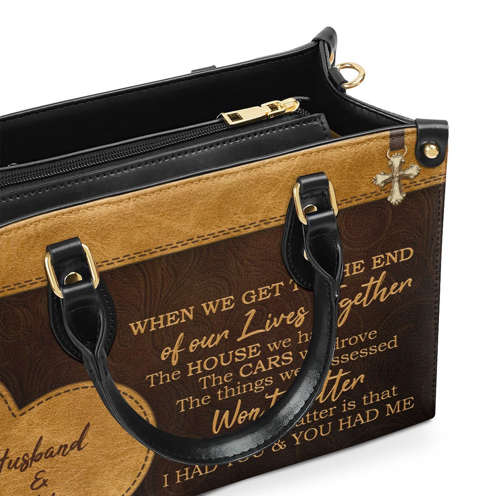 Personalized Christian Leather Bag, I Had You And You Had Me - Lovely Personalized Leather Handbag, Faith Handbag