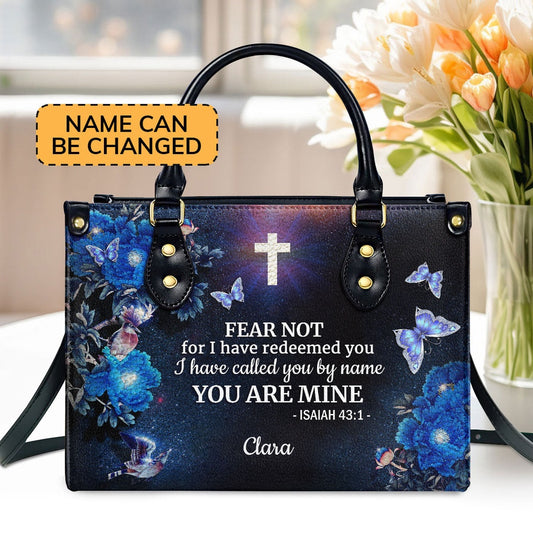 Personalized Christian Leather Bag, I Have Called You By Name Leather Handbag, Faith Handbag