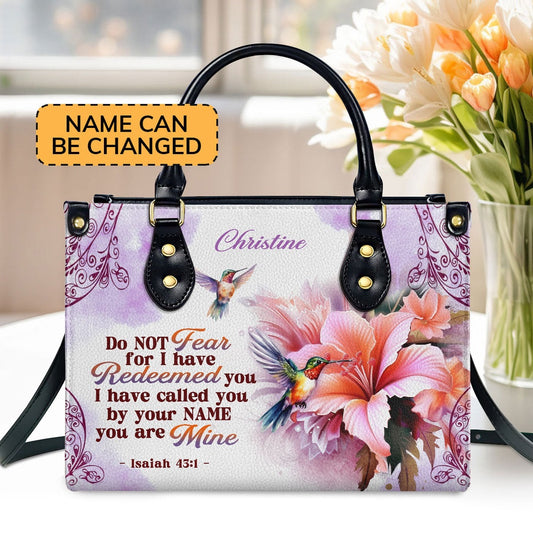 Personalized Christian Leather Bag, I Have Called You By Your Name Leather Handbag, Faith Handbag