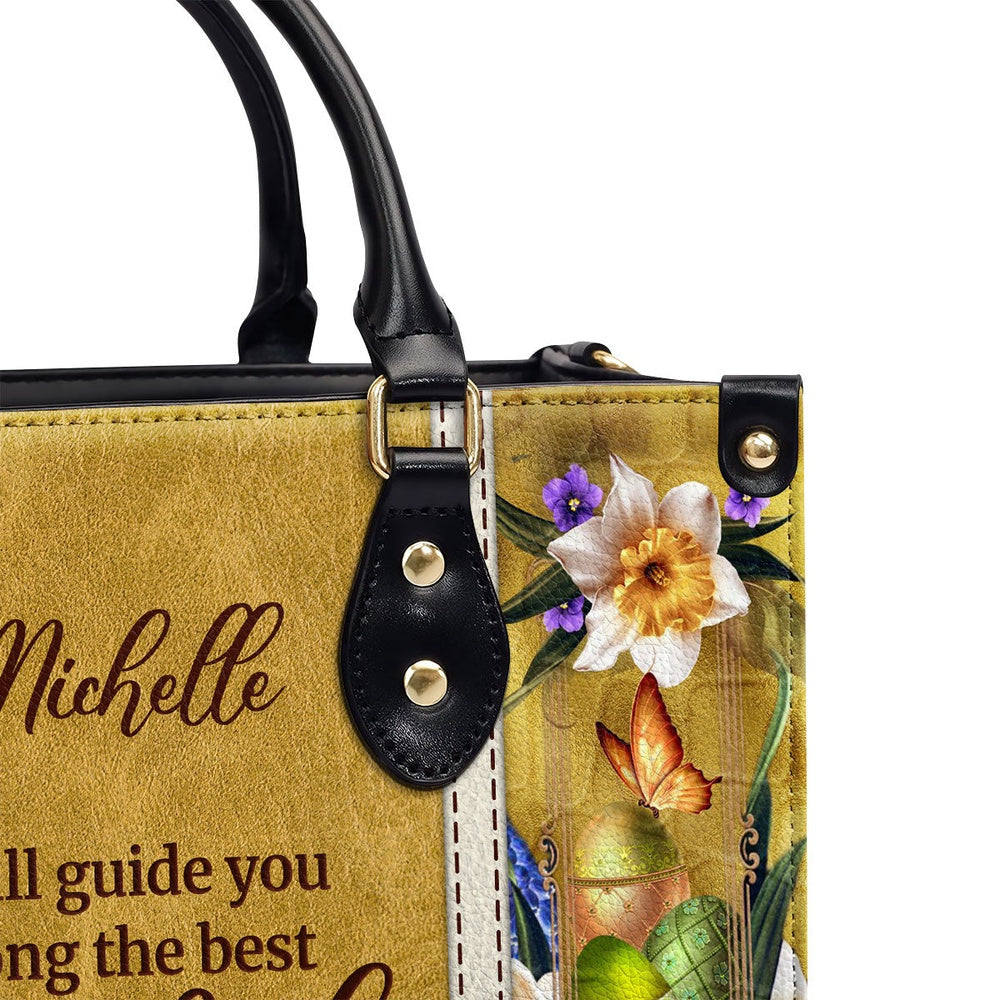 Personalized Christian Leather Bag, I Will Advise You And Watch Over You - Unique Personalized Christian Leather Handbag, Faith Handbag