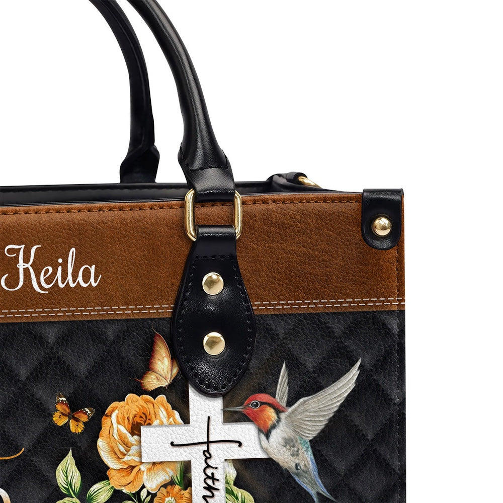 Personalized Christian Leather Bag, I Will Bless The Lord At All Times - Special Personalized Leather Handbag, Faith Handbag