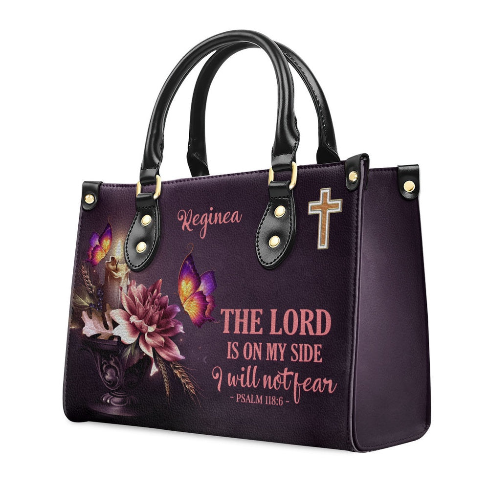 Personalized Christian Leather Bag, I Will Not Fear Leather Handbag, Faith Handbag