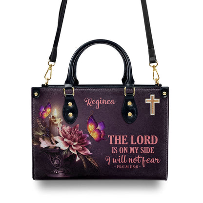 Personalized Christian Leather Bag, I Will Not Fear Leather Handbag, Faith Handbag