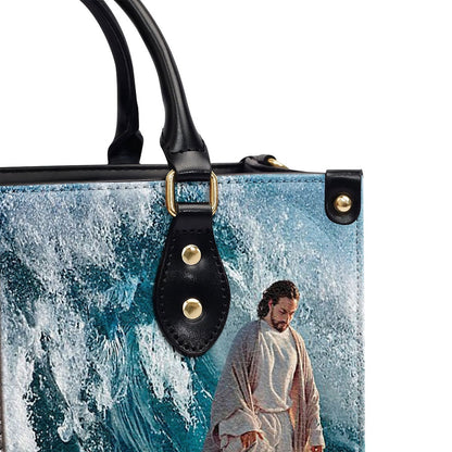 Personalized Christian Leather Bag, I Will Walk By Faith Even I Cannot See - Unique Jesus Leather Handbag, Faith Handbag