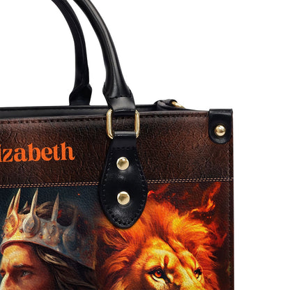 Personalized Christian Leather Bag, I Will Walk By Faith Leather Handbag, Faith Handbag