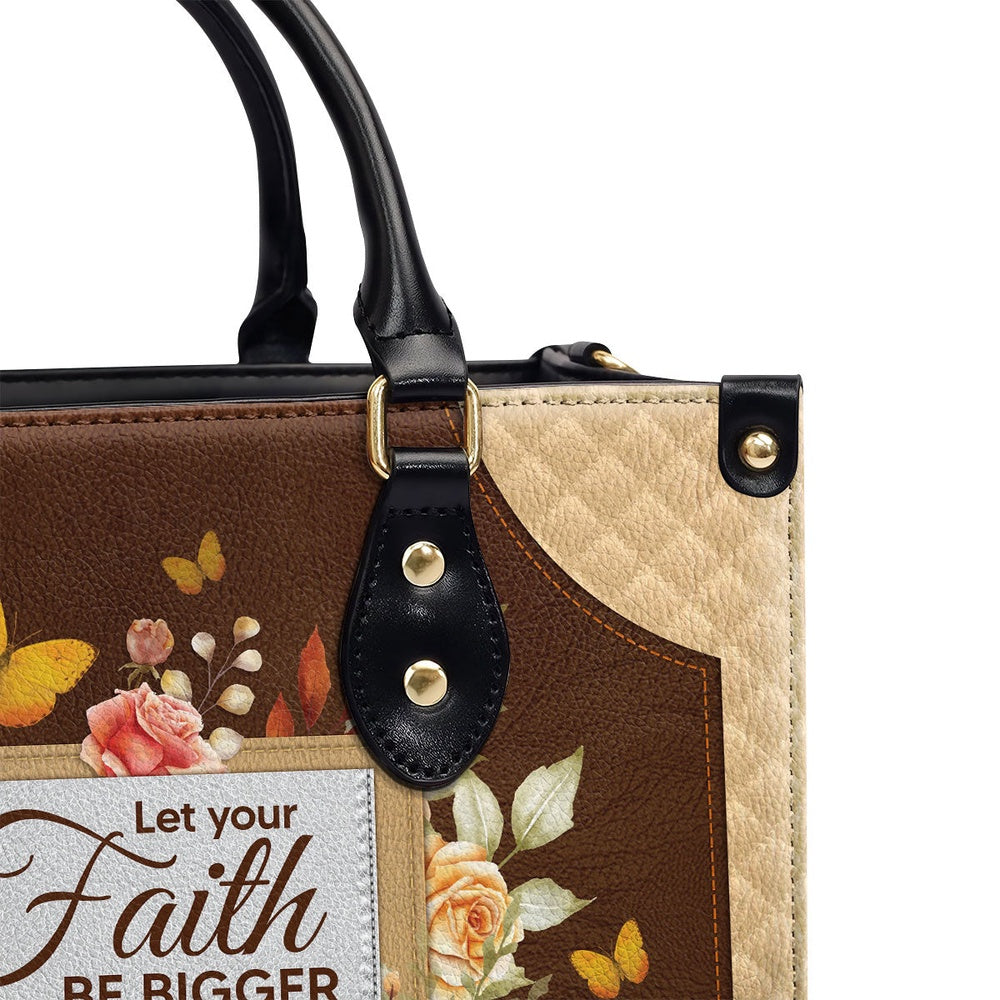 Personalized Christian Leather Bag, Let Your Faith Be Bigger Than Your Fear Leather Handbag, Faith Handbag