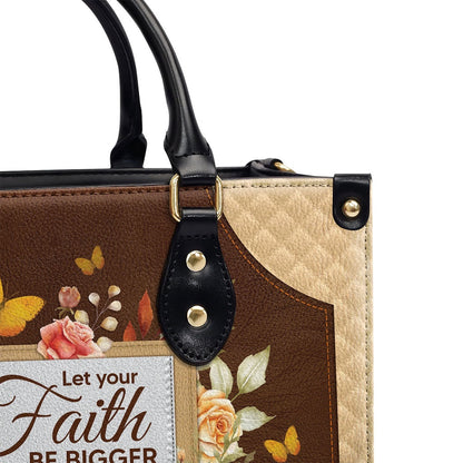 Personalized Christian Leather Bag, Let Your Faith Be Bigger Than Your Fear Leather Handbag, Faith Handbag