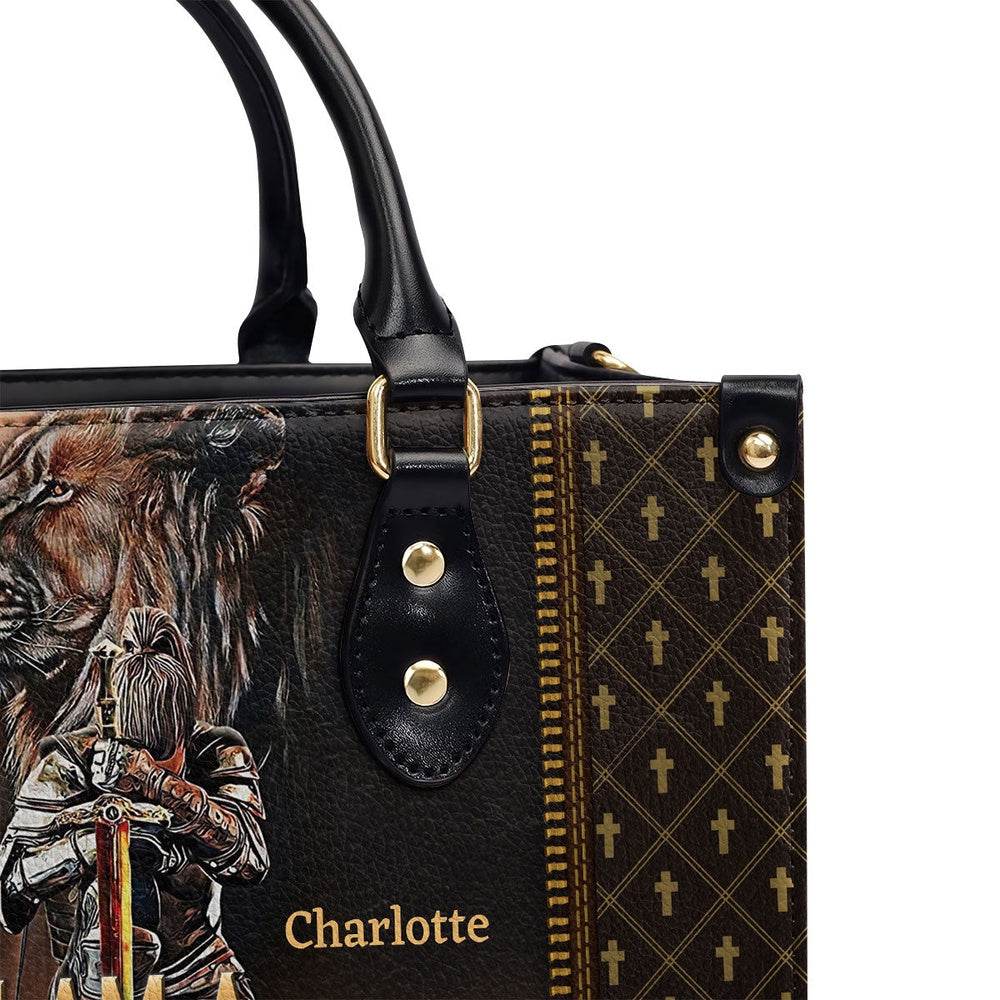 Personalized Christian Leather Bag, Lion Leather Handbag - I Am A Daughter Of God Leather Handbag, Faith Handbag