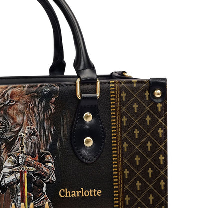 Personalized Christian Leather Bag, Lion Leather Handbag - I Am A Daughter Of God Leather Handbag, Faith Handbag