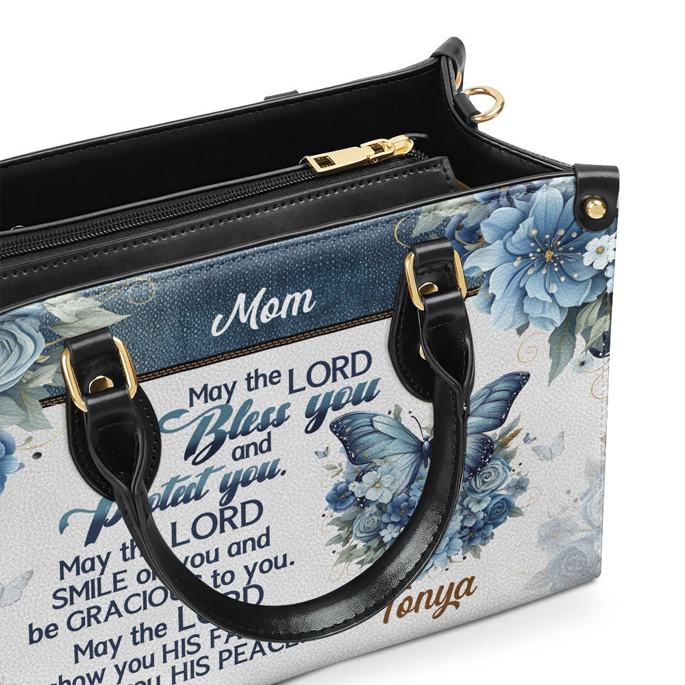 Personalized Christian Leather Bag, May The Lord Bless You Leather Handbag, Faith Handbag