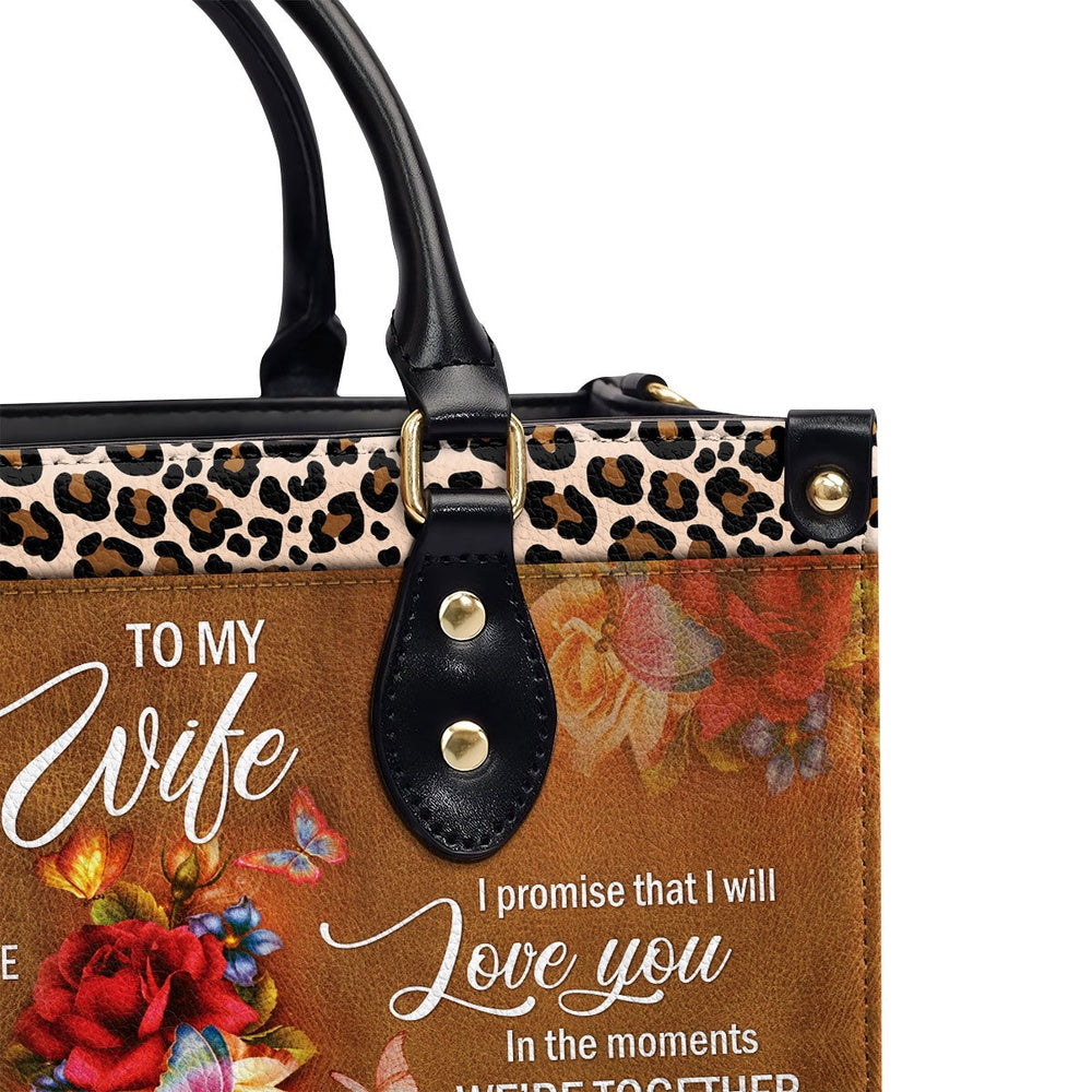 Personalized Christian Leather Bag, Meeting You Was Fate - Sweet Flower Leather Handbag For Wife, Faith Handbag