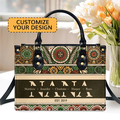 Personalized Christian Leather Bag, MomNana Personalized Leather Handbag, Faith Handbag