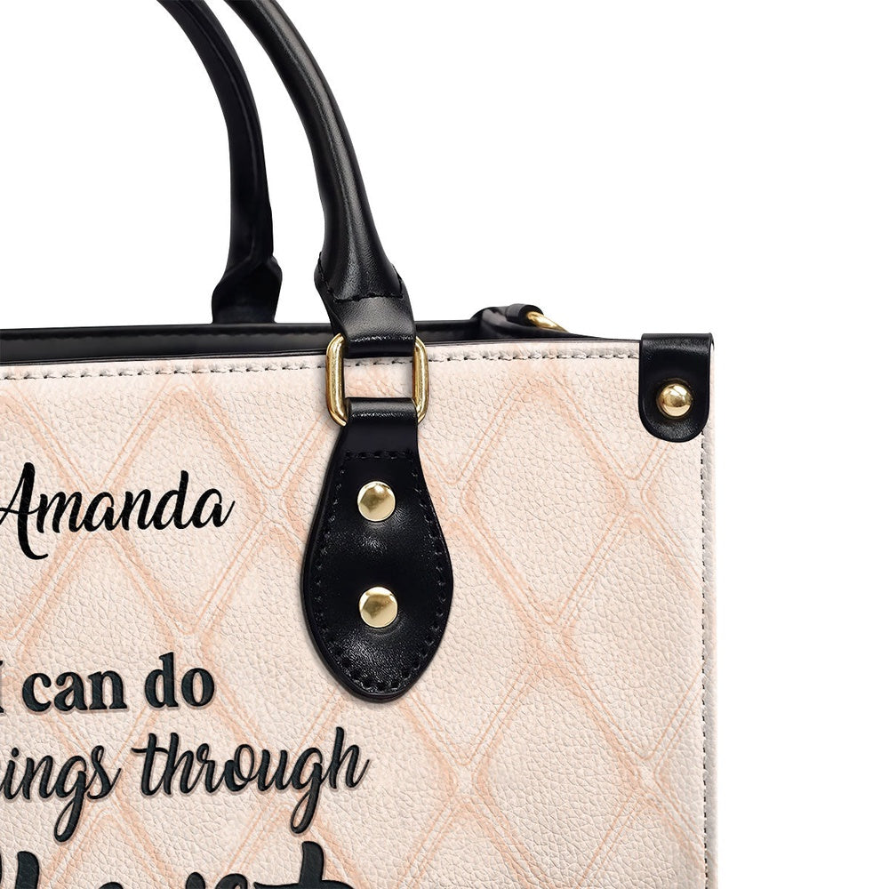 Personalized Christian Leather Bag, Must-Have Leather Handbag - I Can Do All Things Through Christ, Faith Handbag
