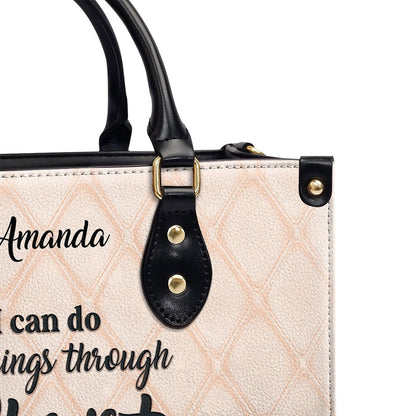 Personalized Christian Leather Bag, Must-Have Leather Handbag - I Can Do All Things Through Christ, Faith Handbag