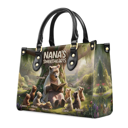 Personalized Christian Leather Bag, Nana's Sweethearts Personalized Leather Handbag, Faith Handbag