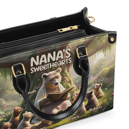 Personalized Christian Leather Bag, Nana's Sweethearts Personalized Leather Handbag, Faith Handbag