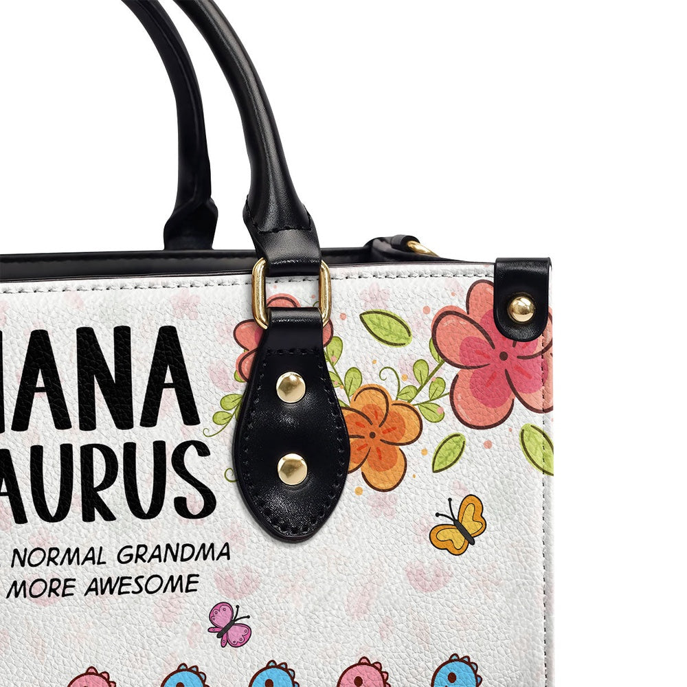 Personalized Christian Leather Bag, Nanasaurus Personalized Leather Handbag, Faith Handbag