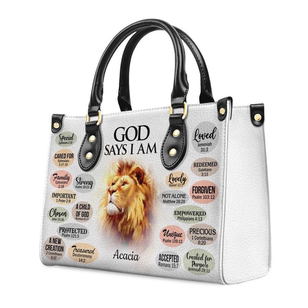 Personalized Christian Leather Bag, Personalized Animal Leather Handbag What God Says About You Christian Gifts For Religious Women, Faith Handbag