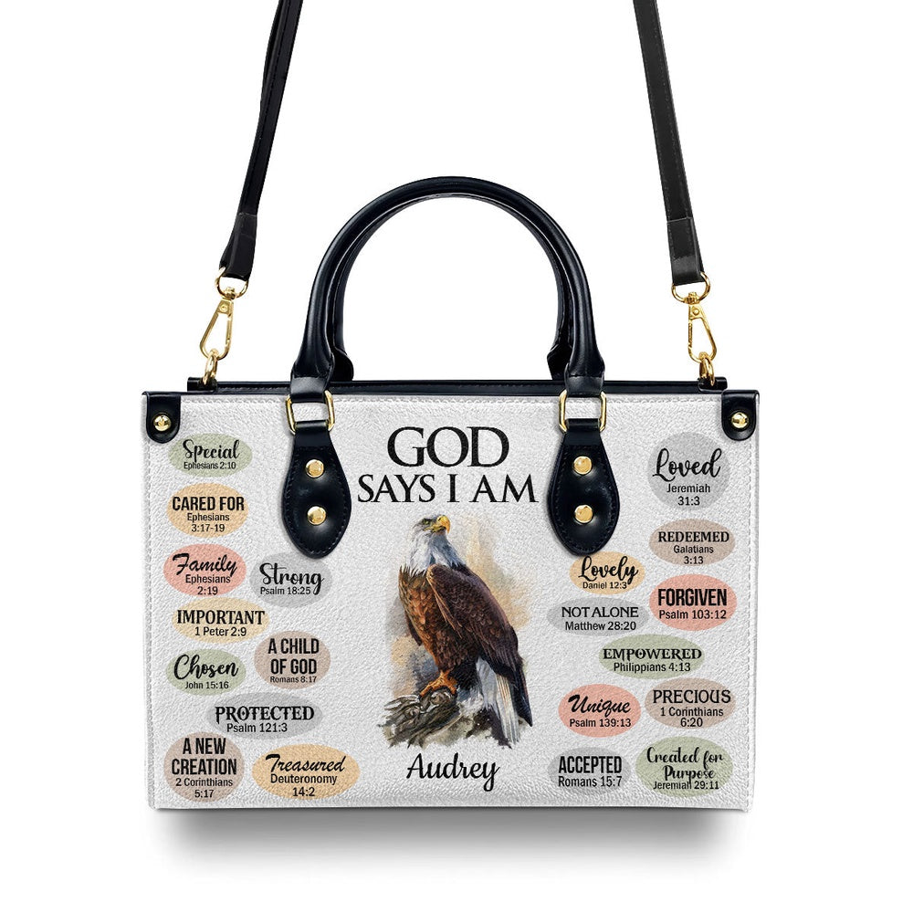 Personalized Christian Leather Bag, Personalized Animal Leather Handbag What God Says About You Christian Gifts For Religious Women, Faith Handbag