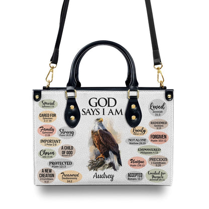 Personalized Christian Leather Bag, Personalized Animal Leather Handbag What God Says About You Christian Gifts For Religious Women, Faith Handbag