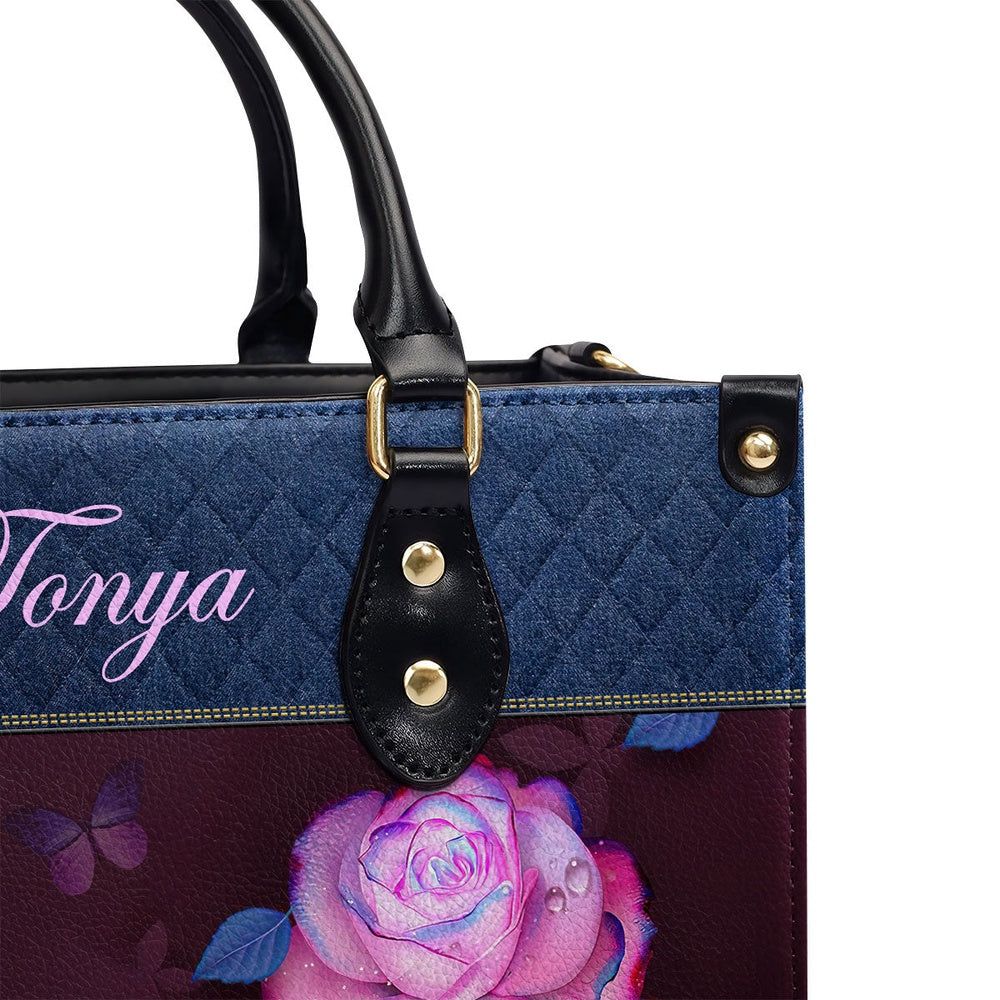 Personalized Christian Leather Bag, Proverbs 3130 Leather Handbag, Scripture Meaningful Gifts For Christian Women, Faith Handbag