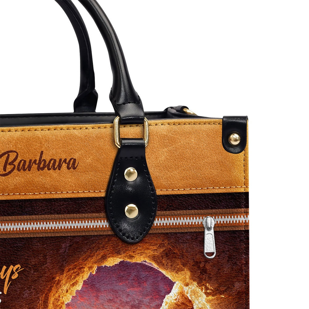 Personalized Christian Leather Bag, Rejoice Always, Pray Without Ceasing - Personalized Leather Handbag, Faith Handbag