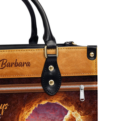 Personalized Christian Leather Bag, Rejoice Always, Pray Without Ceasing - Personalized Leather Handbag, Faith Handbag