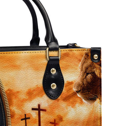 Personalized Christian Leather Bag, Seek First The Kingdom Of God And His Righteousness Leather Handbag, Faith Handbag