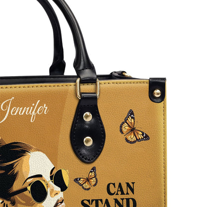 Personalized Christian Leather Bag, She Who Kneels Before God Leather Handbag, Faith Handbag