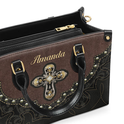 Personalized Christian Leather Bag, Special Cross Leather Handbag, Faith Handbag