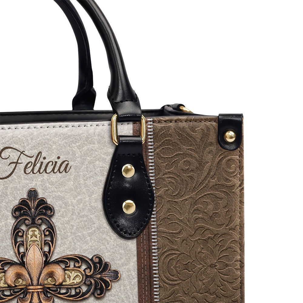 Personalized Christian Leather Bag, Special Personalized Cross Leather Handb, Faith Handbag